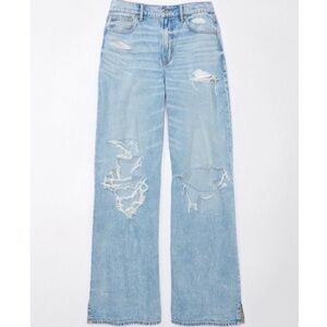 Women's Light Blue Distressed Jeans